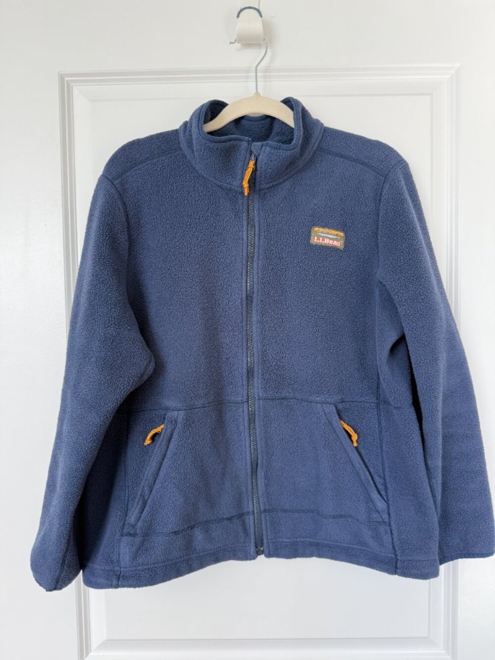 Cozy L.L. Bean Blue Full Zip Fleece Hiking Sweater Jacket - Women's Large Petite